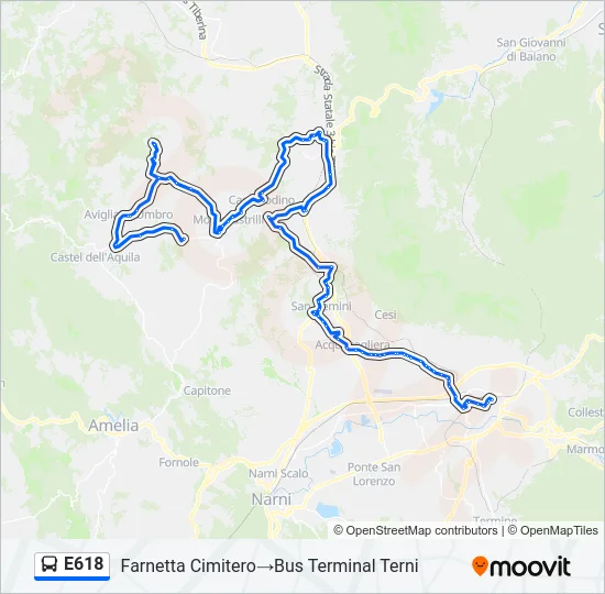 E618 Bus Line Map
