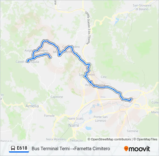 E618 Bus Line Map