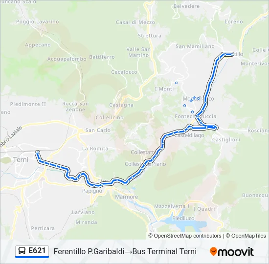 E621 Bus Line Map