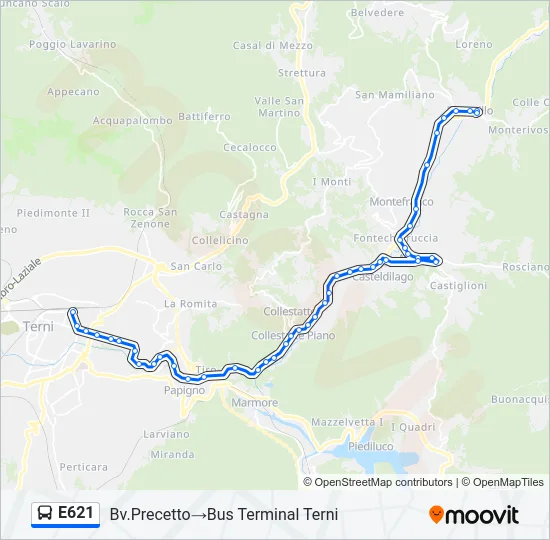 E621 Bus Line Map
