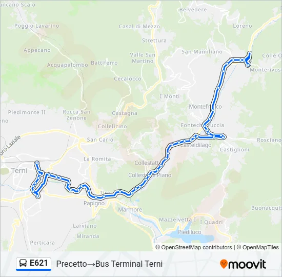 E621 Bus Line Map