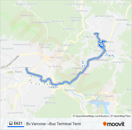 E621 Bus Line Map