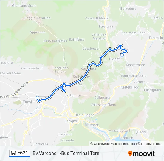 E621 Bus Line Map