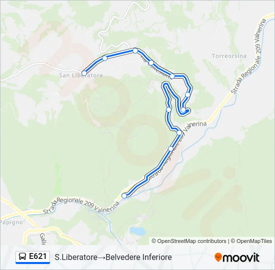 E621 Bus Line Map