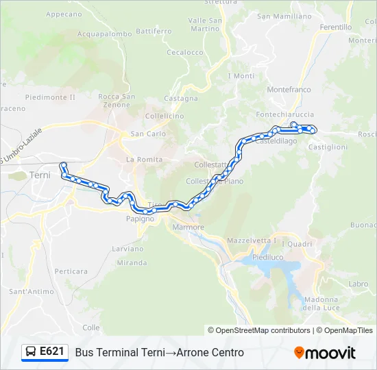 E621 Bus Line Map