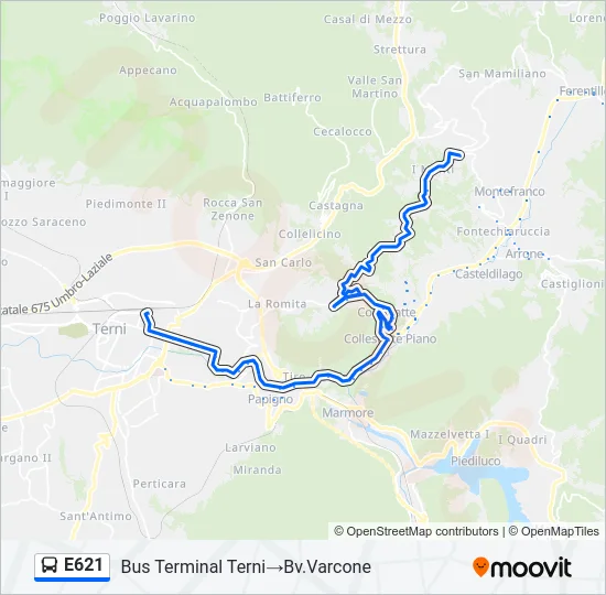 E621 Bus Line Map