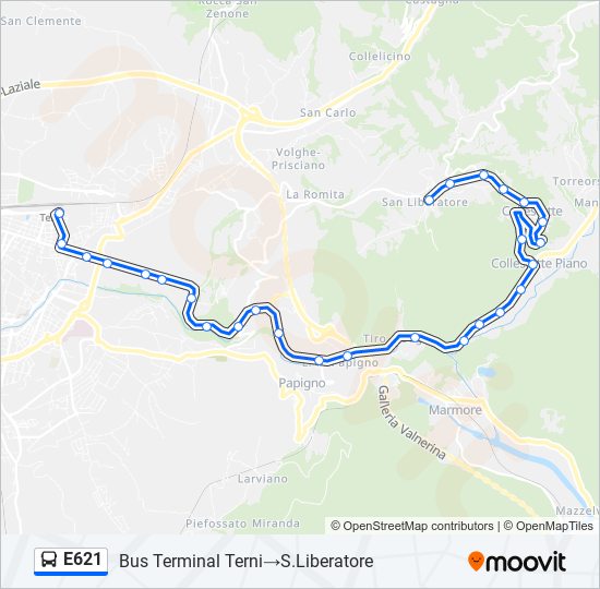 E621 bus Line Map