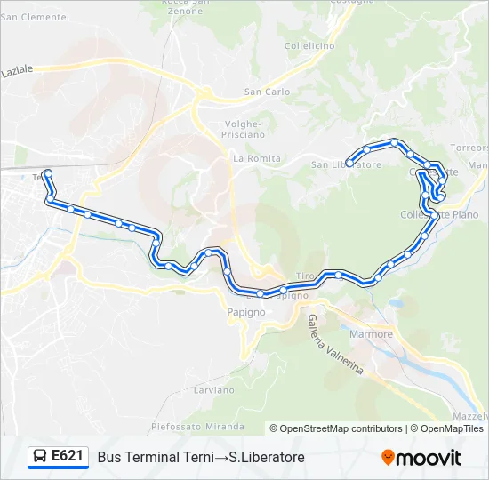 E621 Bus Line Map