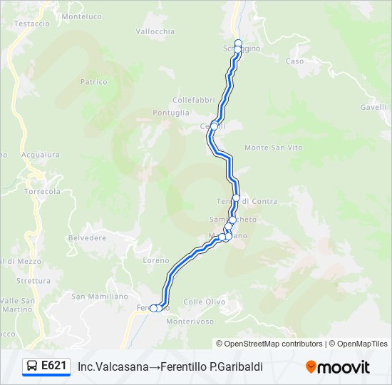 E621 bus Line Map