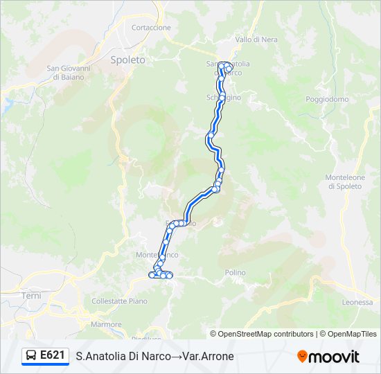 E621 bus Line Map