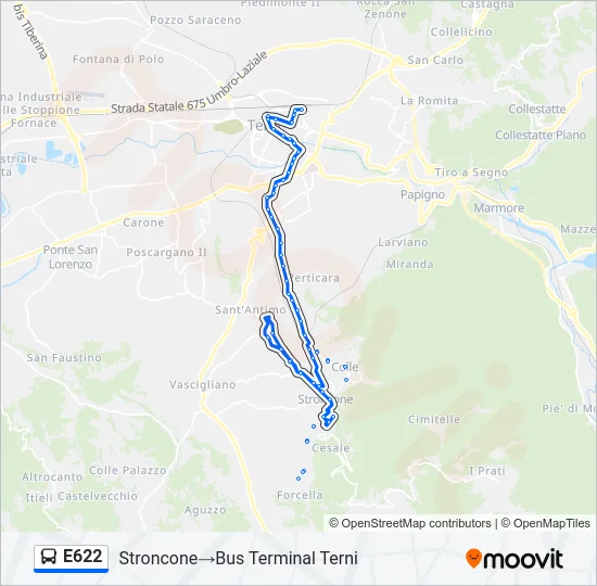 E622 Bus Line Map