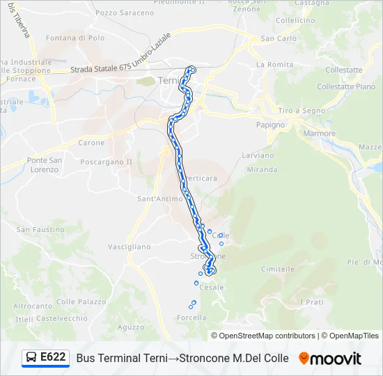 E622 Bus Line Map