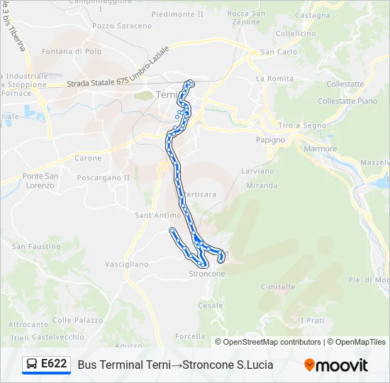 E622 Bus Line Map