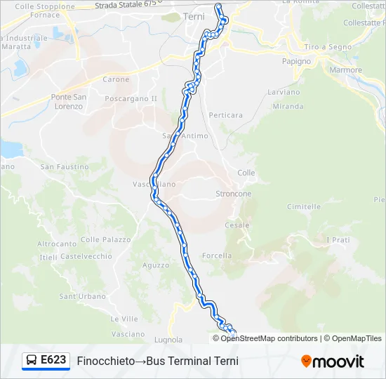 E623 Bus Line Map