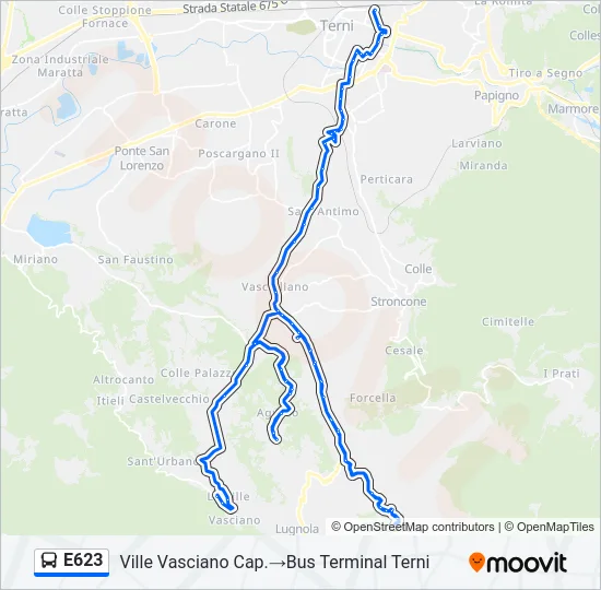E623 Bus Line Map