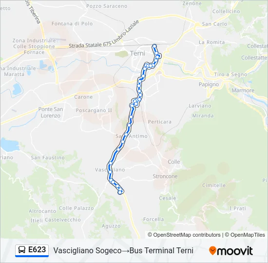 E623 Bus Line Map