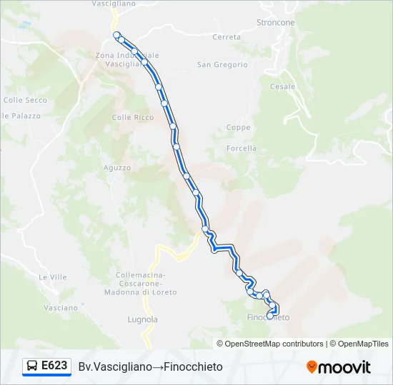 E623 Bus Line Map