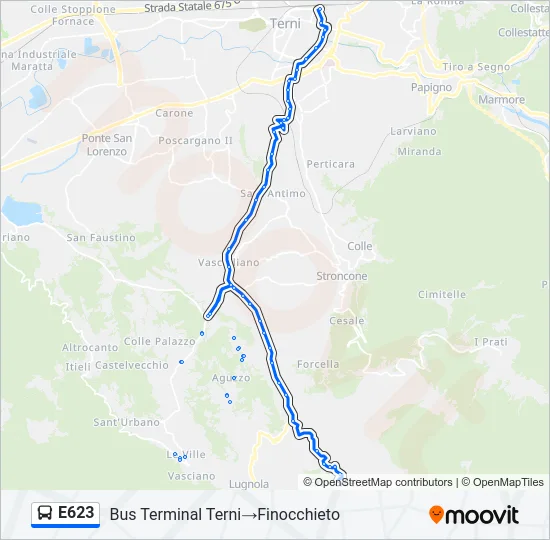 E623 Bus Line Map