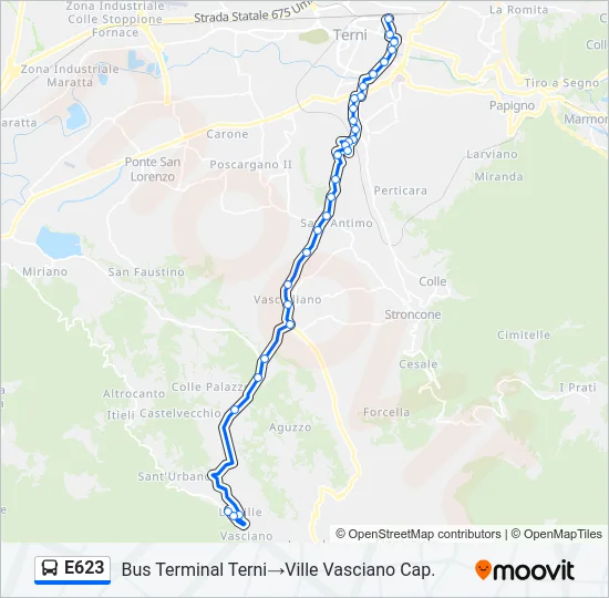 E623 Bus Line Map
