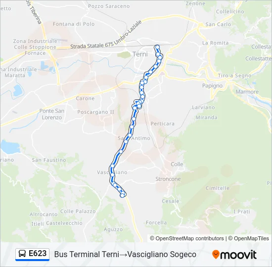 E623 Bus Line Map