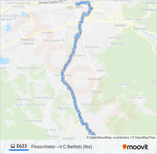 E623 Bus Line Map