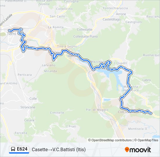 E624 bus Line Map