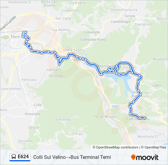 E624 bus Line Map