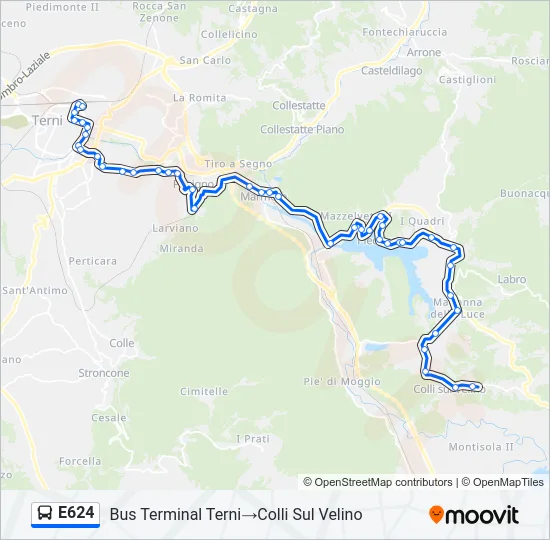 E624 Bus Line Map
