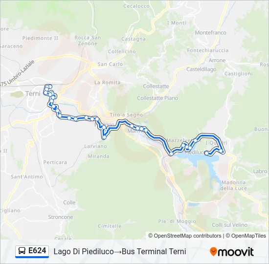E624 Bus Line Map