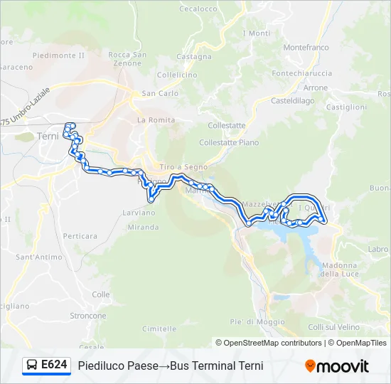 E624 Bus Line Map