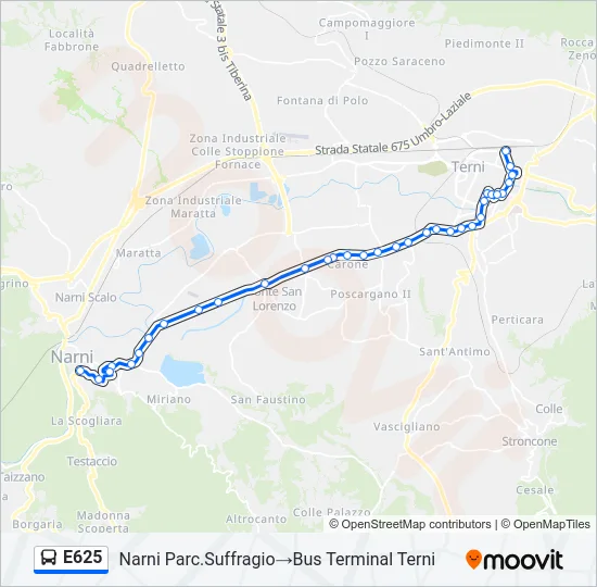 E625 Bus Line Map