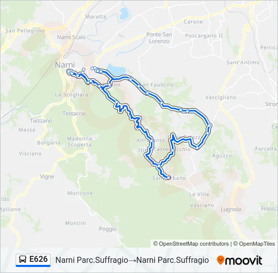 E626 Bus Line Map