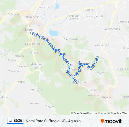 E626 Bus Line Map