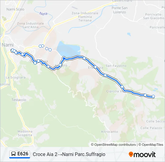 E626 Bus Line Map
