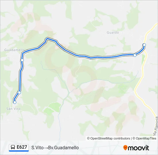 E627 Bus Line Map