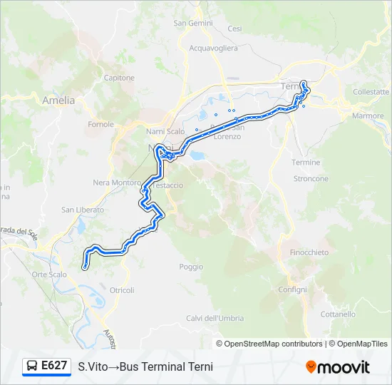 E627 Bus Line Map