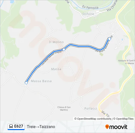 E627 Bus Line Map