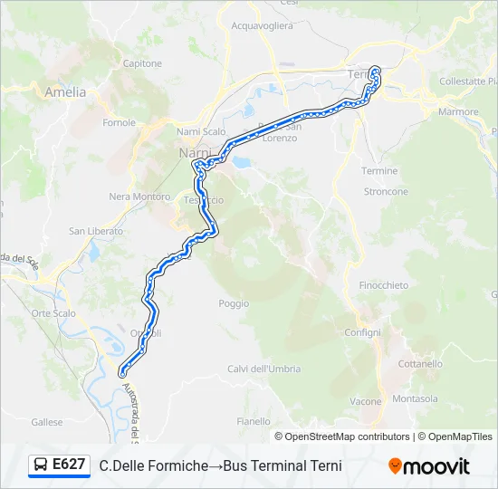 E627 Bus Line Map