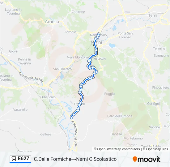 E627 Bus Line Map