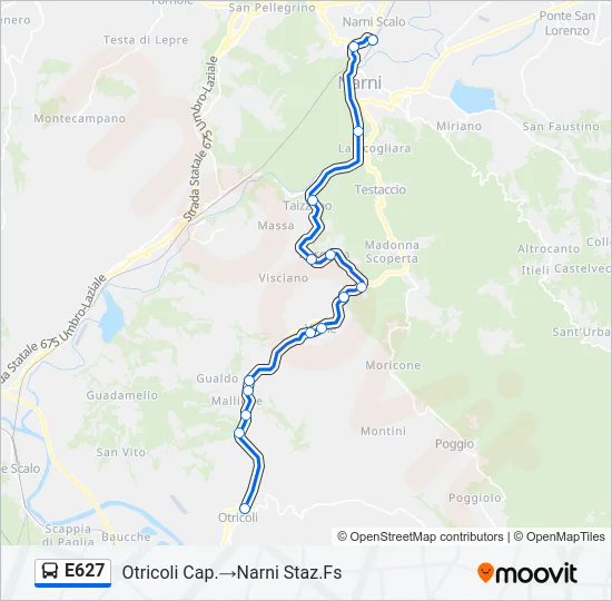 E627 Bus Line Map