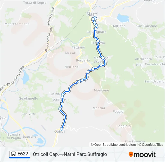 E627 Bus Line Map