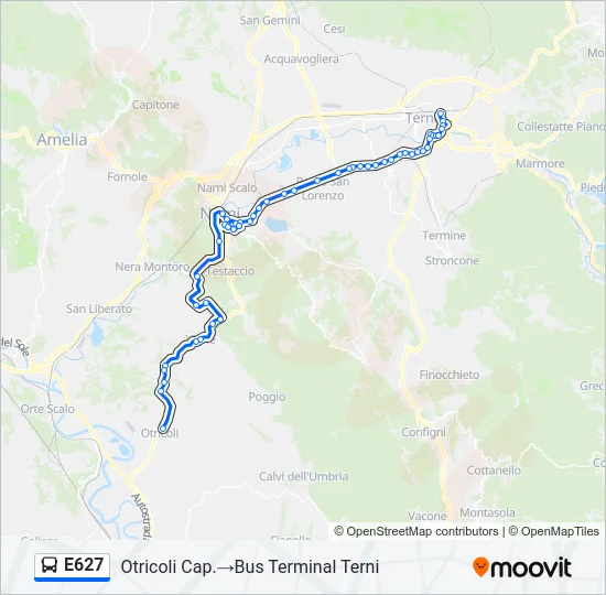E627 Bus Line Map