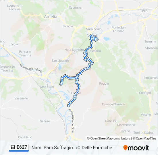E627 Bus Line Map