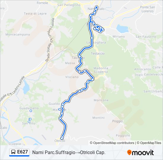 E627 bus Line Map