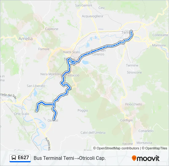 E627 Bus Line Map
