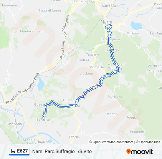 E627 Bus Line Map