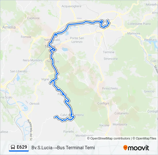 E629 Bus Line Map