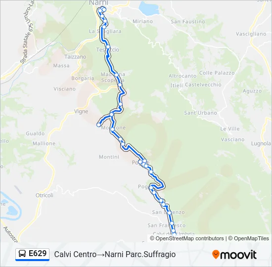 E629 Bus Line Map