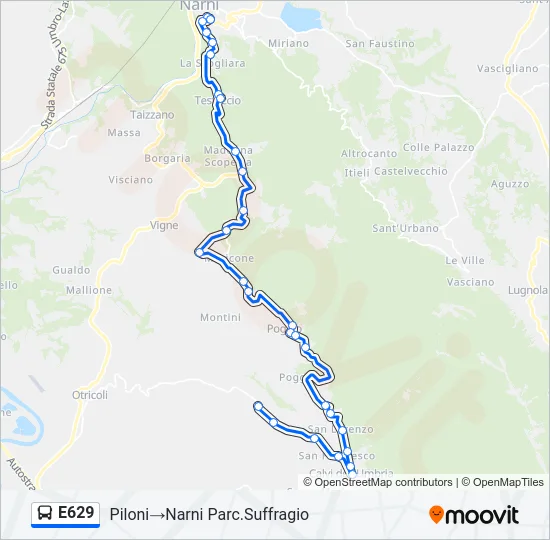 E629 Bus Line Map