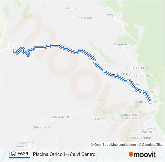 E629 Bus Line Map